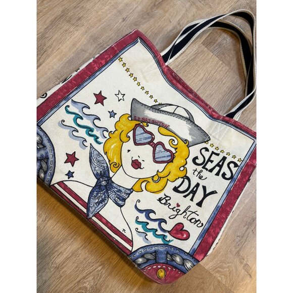 Brighton "Seas The‎ Day" Canvas Tote Bag - Picture 2 of 6
